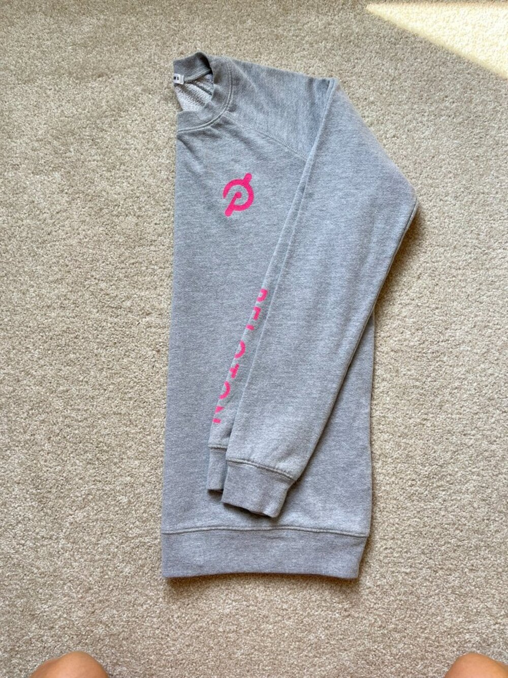 Peloton Gray Sweatshirt with Pink Peloton Logo - Small - Picture 15 of 16